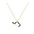 Lamed - Hebrew Alef-Bet letter diamond Necklace - Lamed letter
